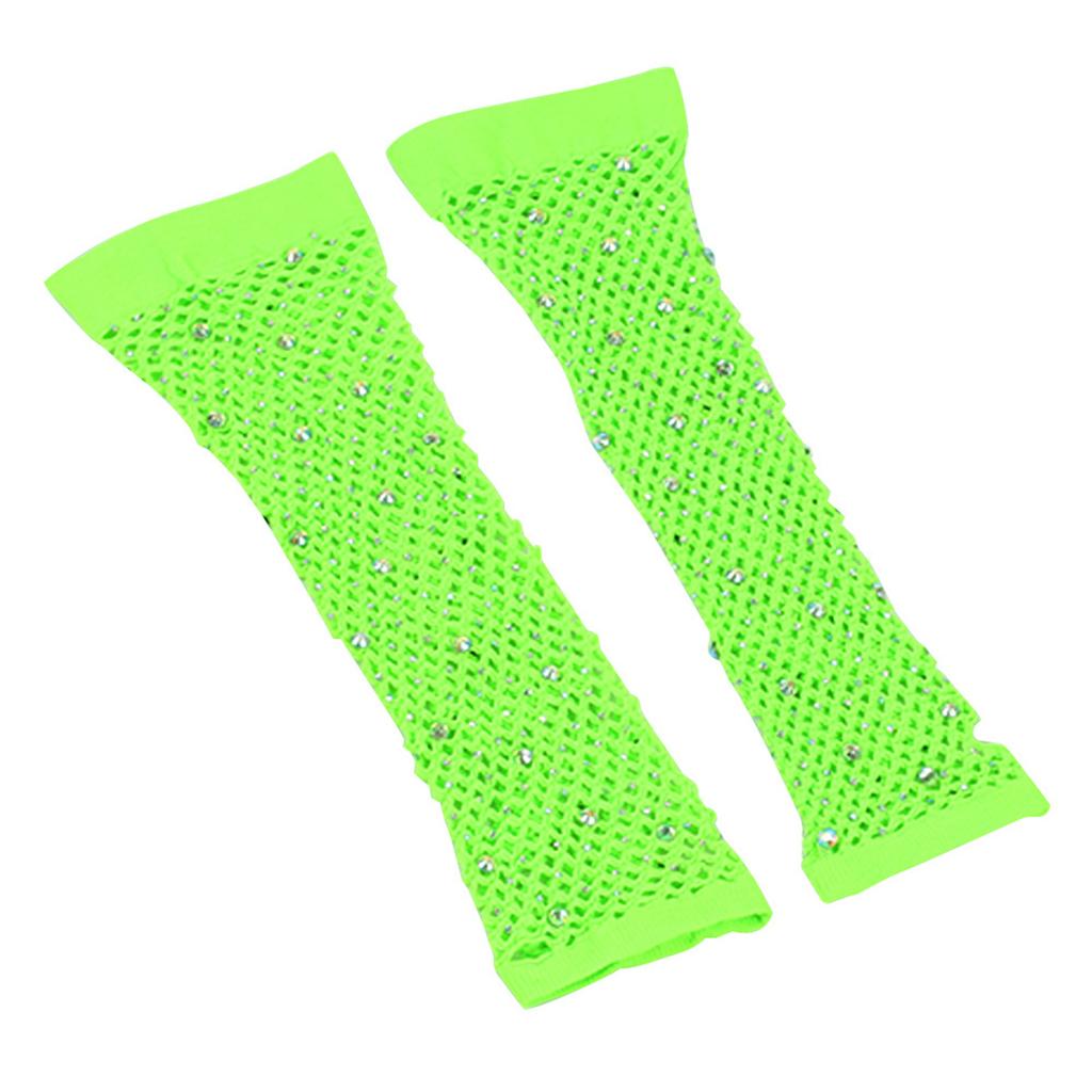 Blingbling Fishnet Gloves Concert Livehouse Party Costume Accessories Hollow Fishnet Gloves for Women and Girls