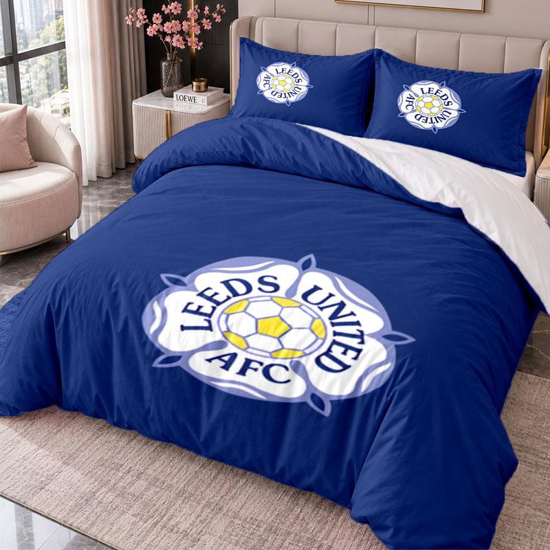 Leeds United 3Pcs Bedding Set Duvet Cover With Two Pillowcases For Bedroom Home Decoration