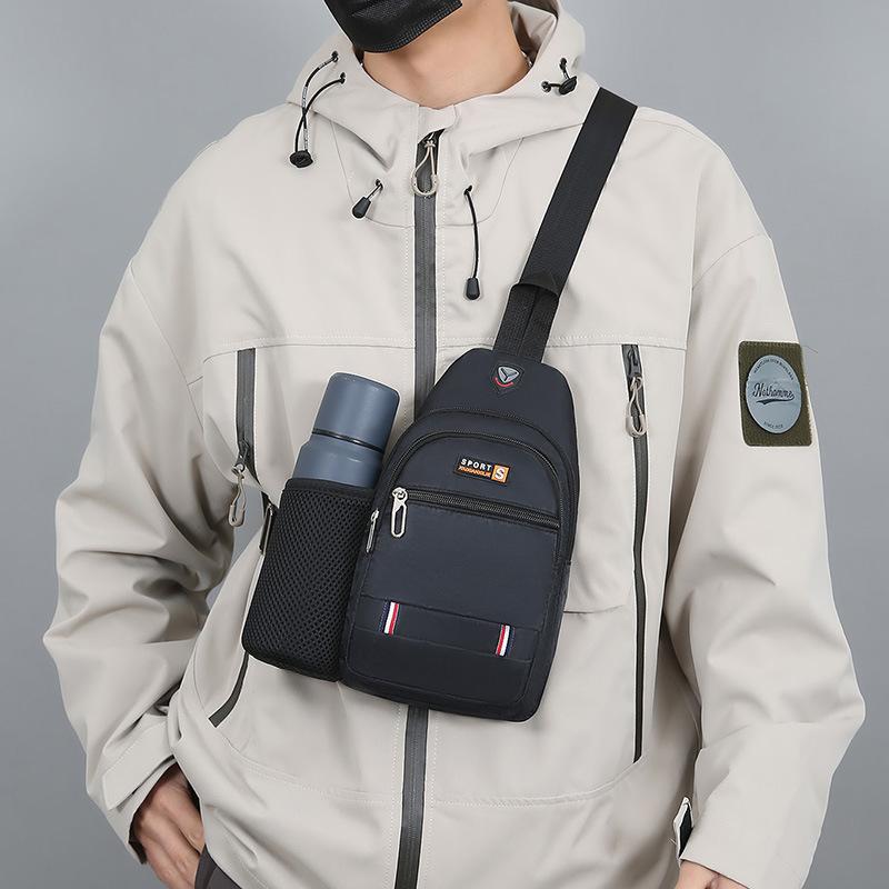 Chest Bag for Men's Business Commuting Large Capacity Shoulder Bag Multifunctional Sports Crossbody Bag