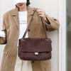 Geantă de umăr mică din piele întoarsă, stil parfum - Geantă tote versatilă din piele de vacă, purtată sub braț, cu capacitate mare pentru femei