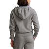 Polo Ralph Lauren Logo Embroidered Zipper Hoodie Loose Fit Long Sleeve Sweatshirt Women sweatshirt Gray WMPOKNINFB20705-020