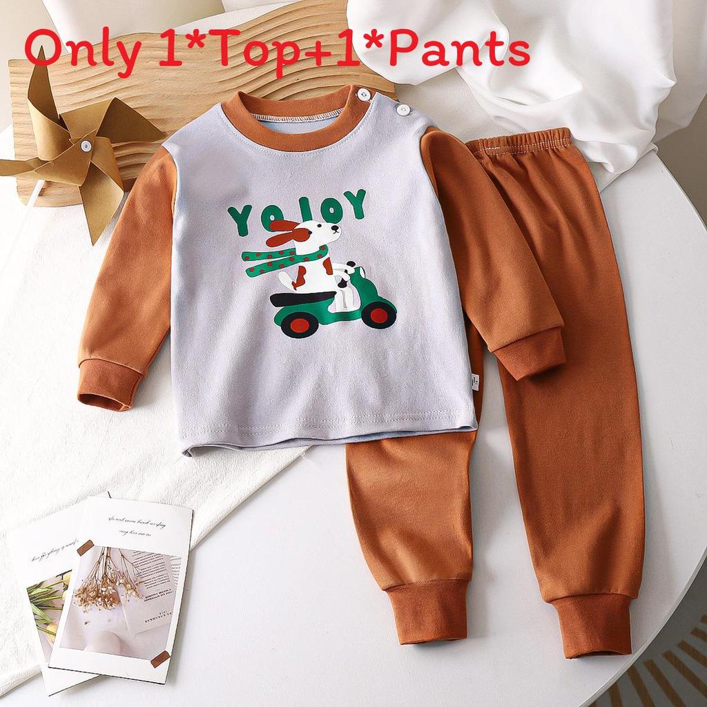 Çocuklar İçin Yazlık Pamuklu Çizgi Film Baskılı Pijama Takımı 3-8 Yaş