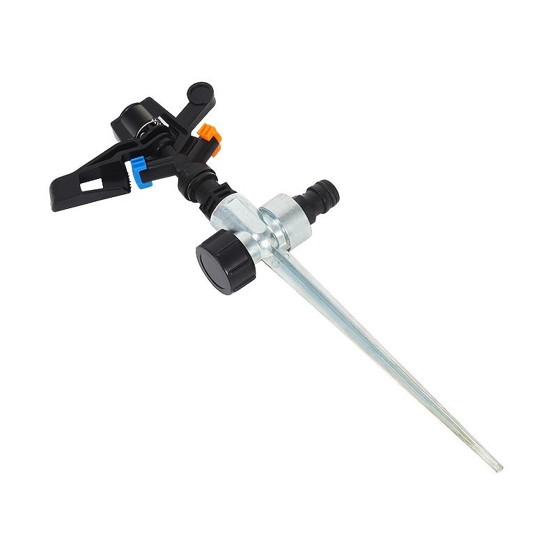 1pc Automatic Rotating Lawn And Garden Sprinkler System With Aluminum Alloy Ground Stakes And Rocker Arm Structure
