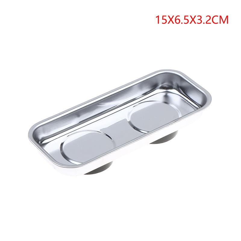 Stainless Steel Magnetic Trays Circular Rectangular Magnetic Parts Bowl Bolts Nuts Screw Storage Tray Metal Tool Holder Plate
