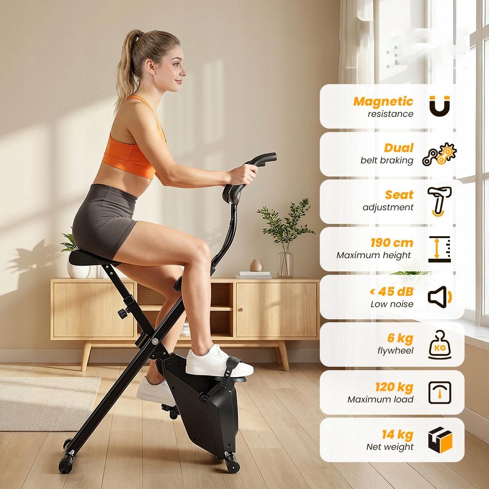 Magnetic Bike Quiet YZJ-508-DZ Folding Exercise Stationary Adjustment 120kg LCD