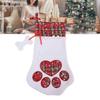 Xmas Stocking Large Capacity   Plaid Pet Foot Hanging Stocking Decoration for Present Bag