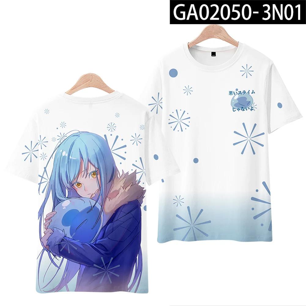 That Time I Got Reincarnated As A Slime Rimuru Tempest 3D Print T Shirt Women Men Summer Short Sleeve Funny Tshirt