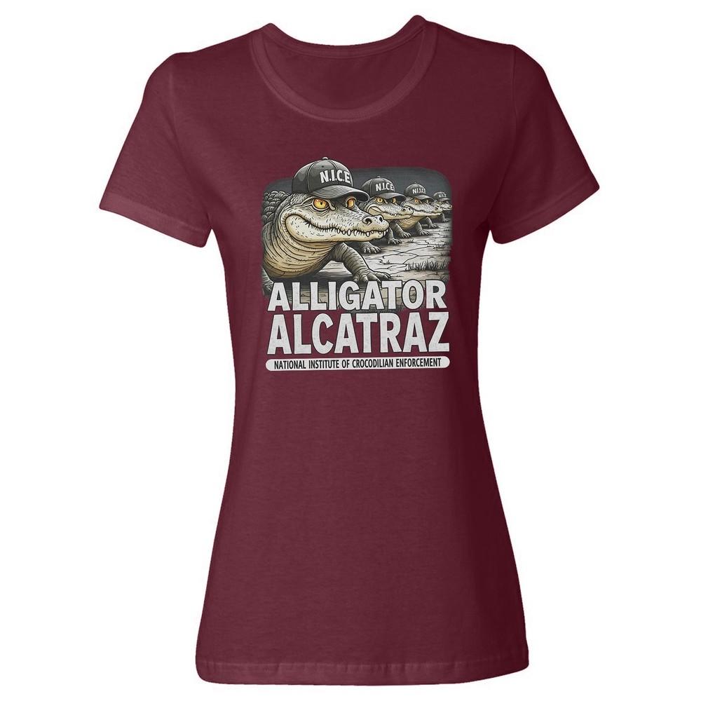 Alligator NICE – Everglades ICE Prison Alcatraz Meme Ladies  Crewneck T-Shirt Unisex T-Shirt L