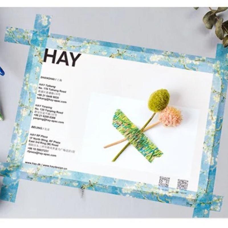 1.5cm Washi Tapes DIY Van Gogh Painting Paper Masking Tape Decorative Adhesive Tapes Scrapbooking Stickers DIY Decorative Label