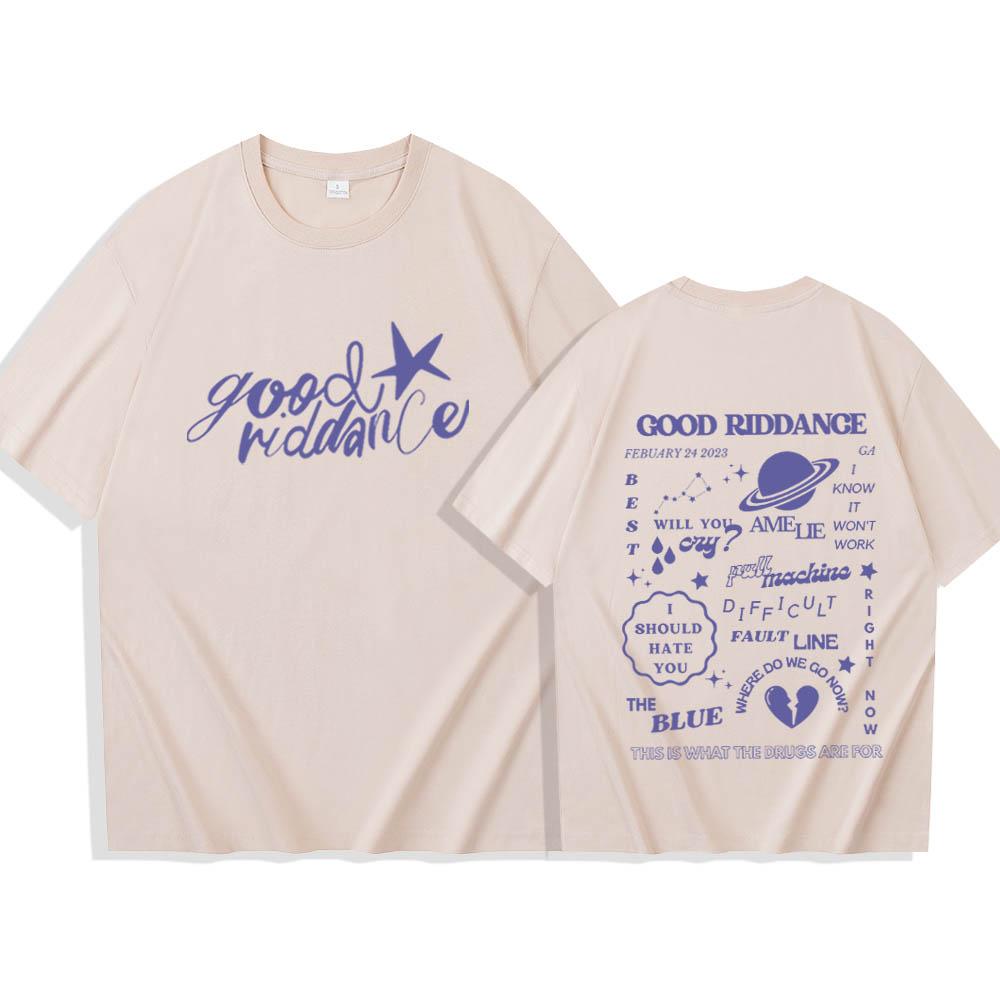 

Футболки Gracie Abrams Good Riddance Мерч Gracie Abrams Харадзюку Футболки с коротким рукавом и круглым вырезом Подарок для фанатов Gracie Abrams Унисекс S