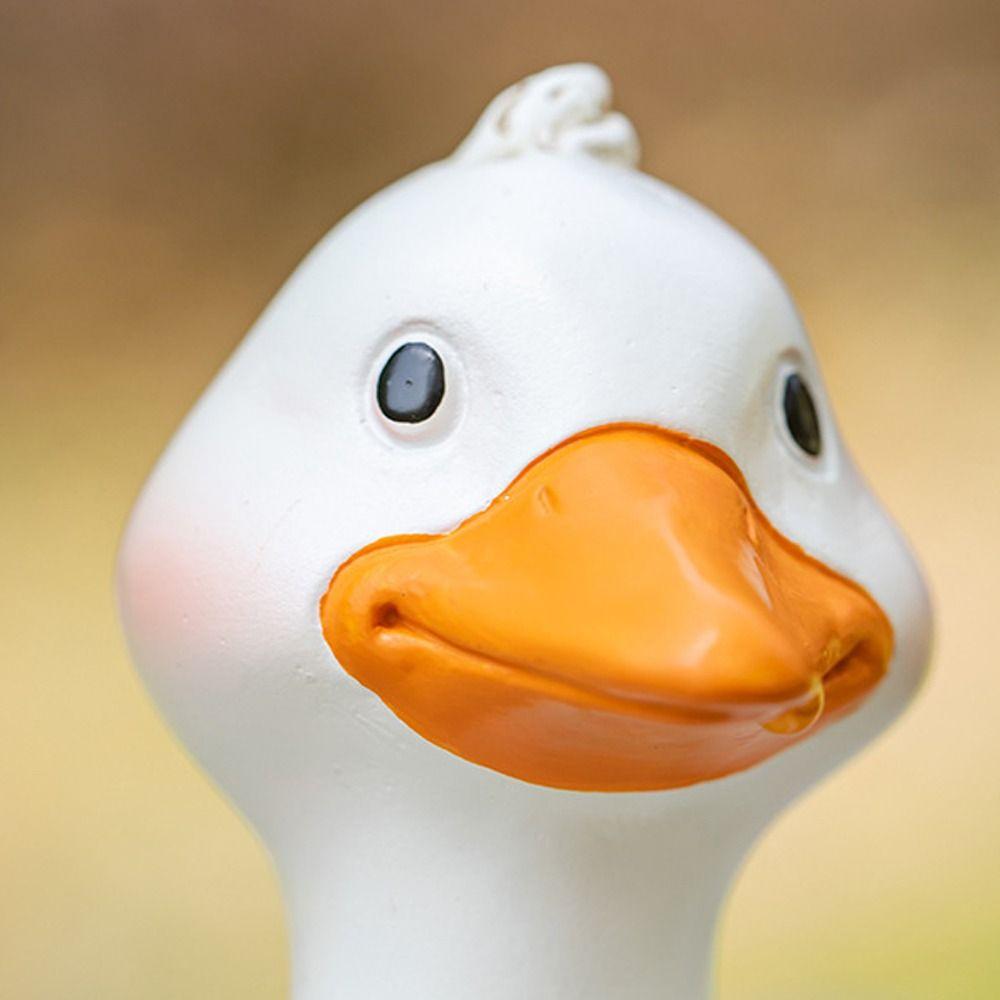 Handmade Leaf Duck Figurine Cartoon Garden Animal Statue  Indoor Outdoor