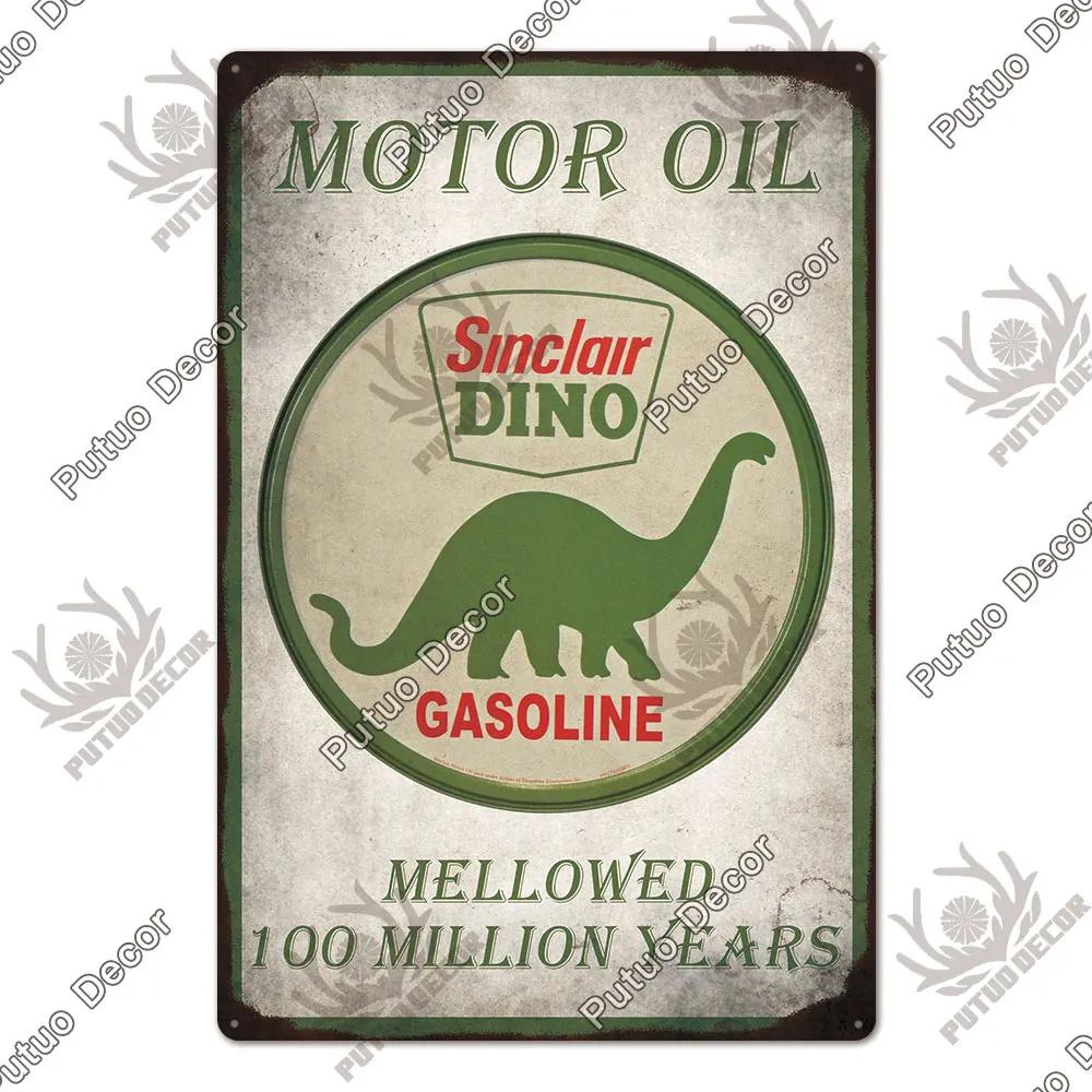 Putuo Decor Gas Oil Garage Vintage Metal Signs Tin Sign Retro Garage Decor Bar Pub Garage Gas Station Decorative Iron Plates