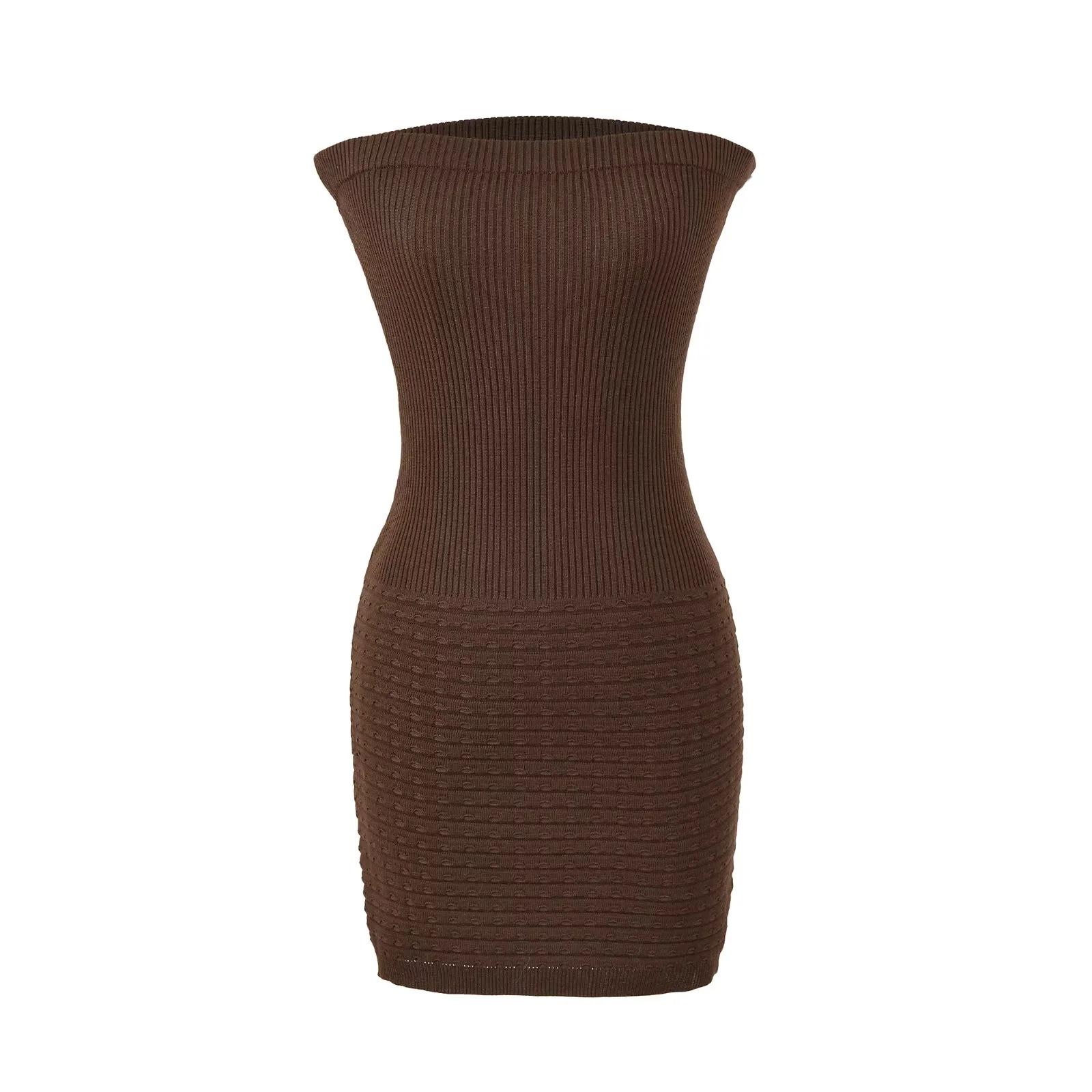 Women s Winter Slimming Backless Sleeveless Bandeau Bodycon Dress Small