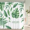 Green Plant Leaf Vines Flowers Shower Curtain Modern Nordic Minimalist Printed Polyster Home Decor Bathroom Curtain with Hooks