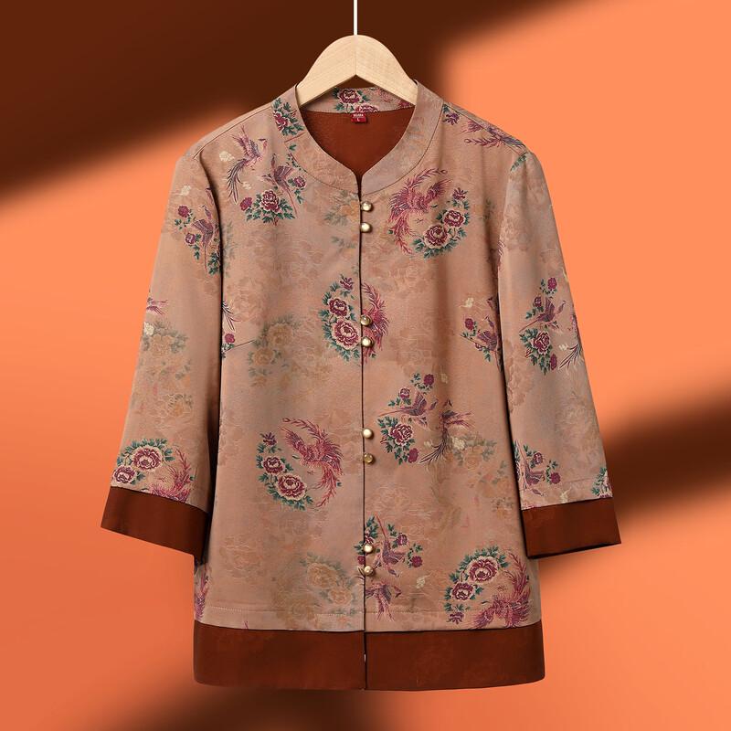 Women s Senior Chinese Style Seven-Quarter Sleeve Blouse 4XL