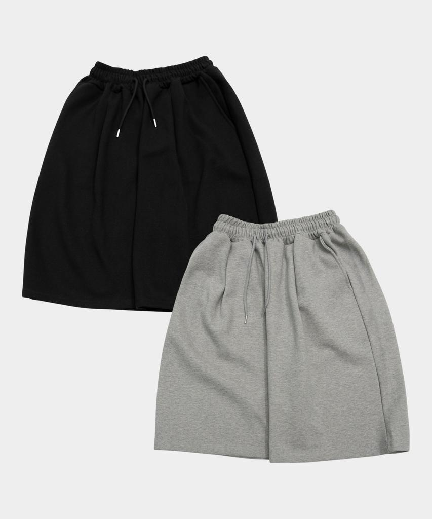 SOMEPLACE MAN Basic Bermuda Wide Fit Elastic Waist Sweat Oversized Training Cropped Pants_2 Colors