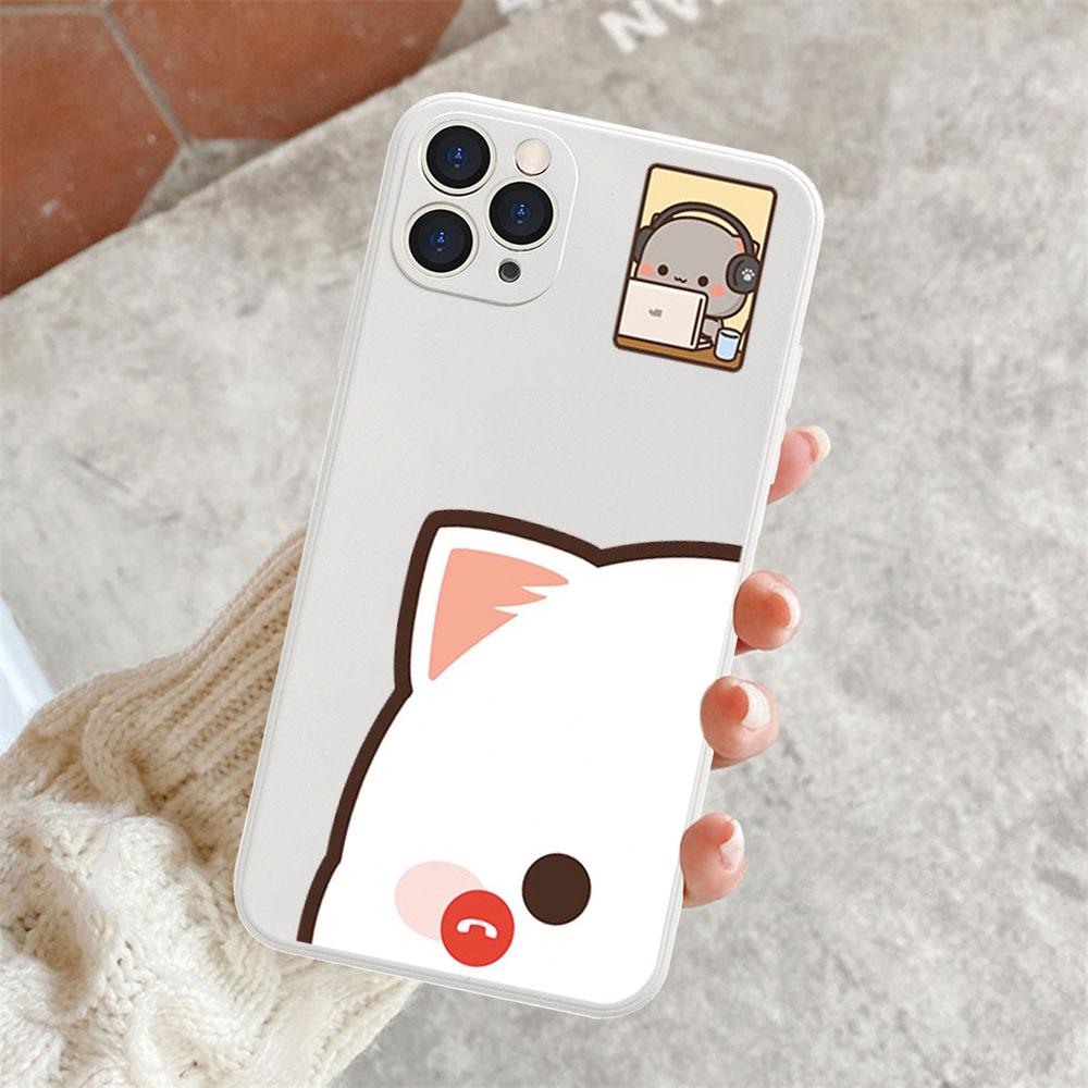 Cartoon Animal Cat Couple Paired Phone Case for IPhone 15 14 13 12 11 Pro Max Mini XS X XR SE2 7 8Plus Lovers Cover Matte Fundas