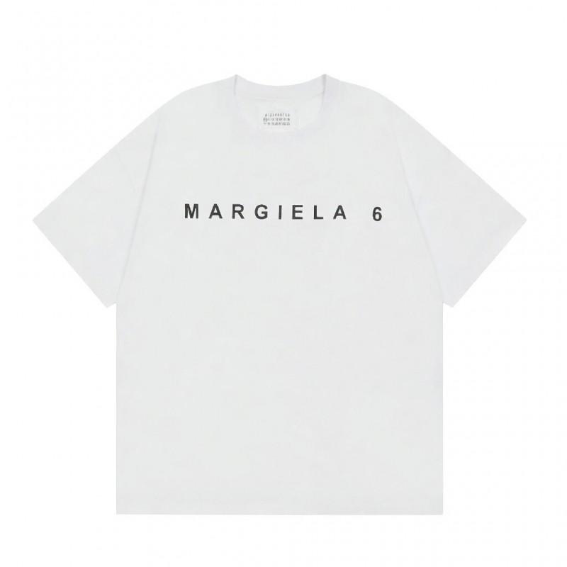 Digital Print MM6 Cotton T-Shirt Men Women Short Sleeve Casual Top 230g