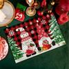 HOT Linen Christmas Faceless Gnome Dwarf Printed Table Place Mat Cloth Placemat Coaster Kitchen Table Decoration and Accessories
