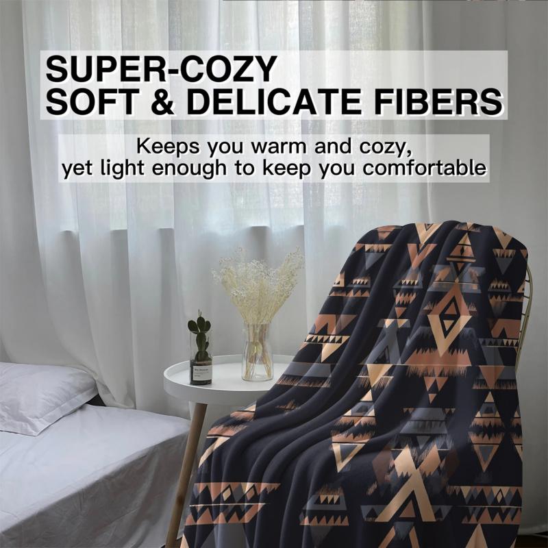 Boho Collection Printed Throw Blanket Vintage Flannel Cover Blanket Soft Cozy Sofa Napping Blanket Bed Blanket Office Blanket