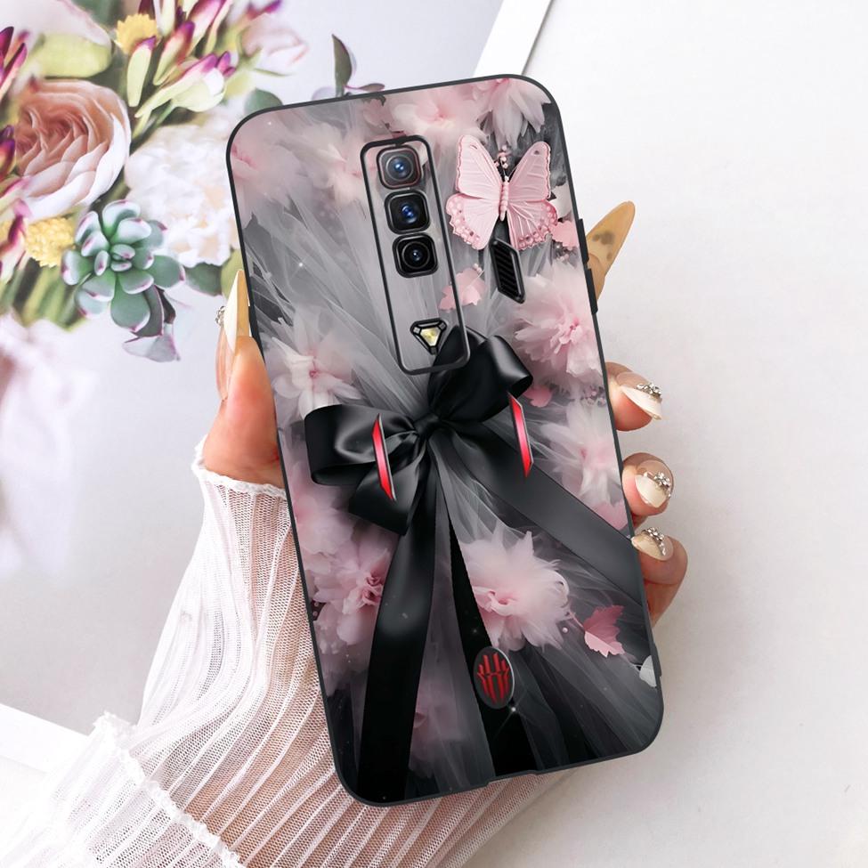 Coque de téléphone pour ZTE nubia RedMagic 7 Housse Silicone Chat Mignon Mode Peinte Drôle Funda Pour Red Magic 7 NX679J Coquille
