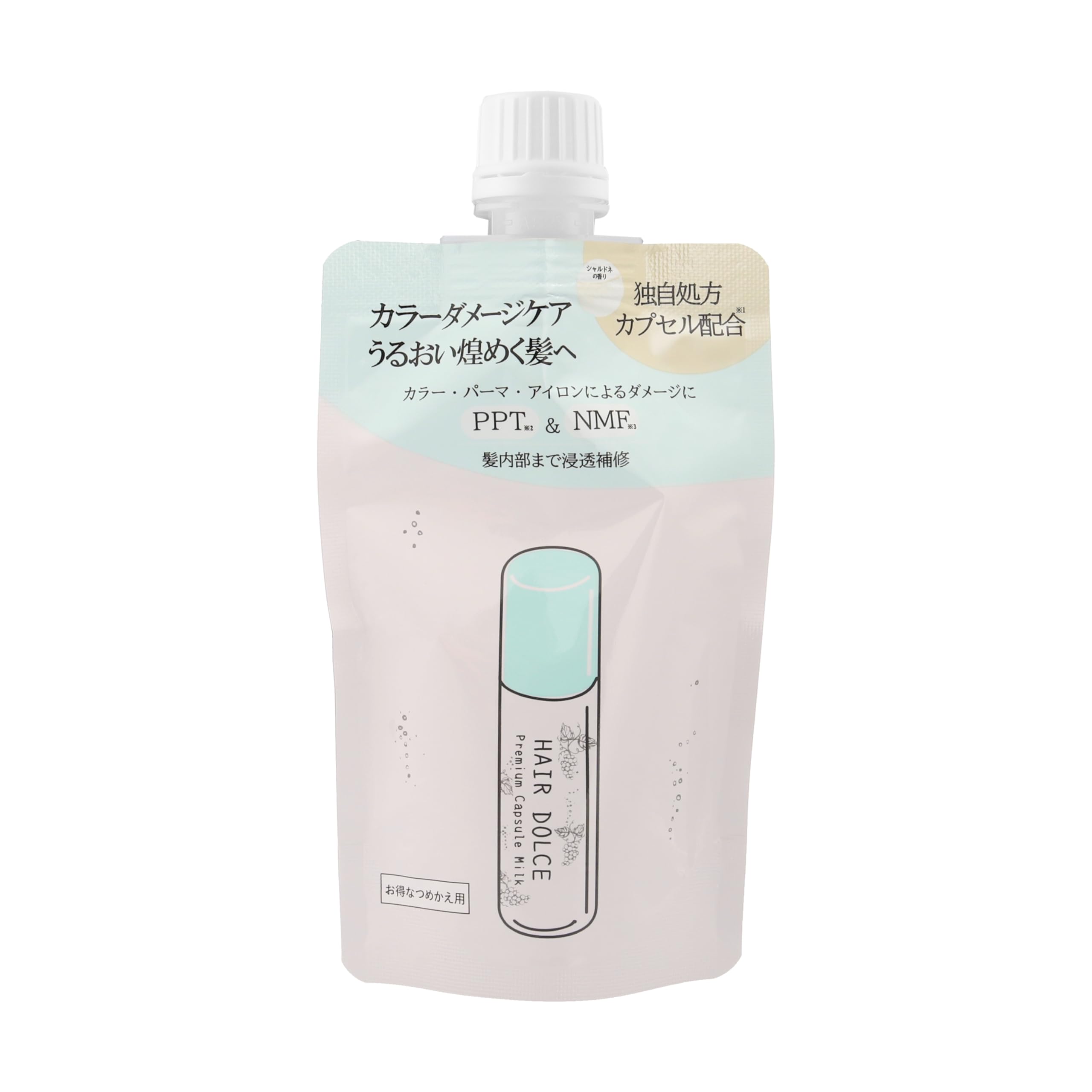 

HAIR DOLCE Premium Capsule Milk Refill Treatment for Hair Moisturizing and Shiny Chardonnay Scent (100mL) - Leave-in Color-Damaged - - белый