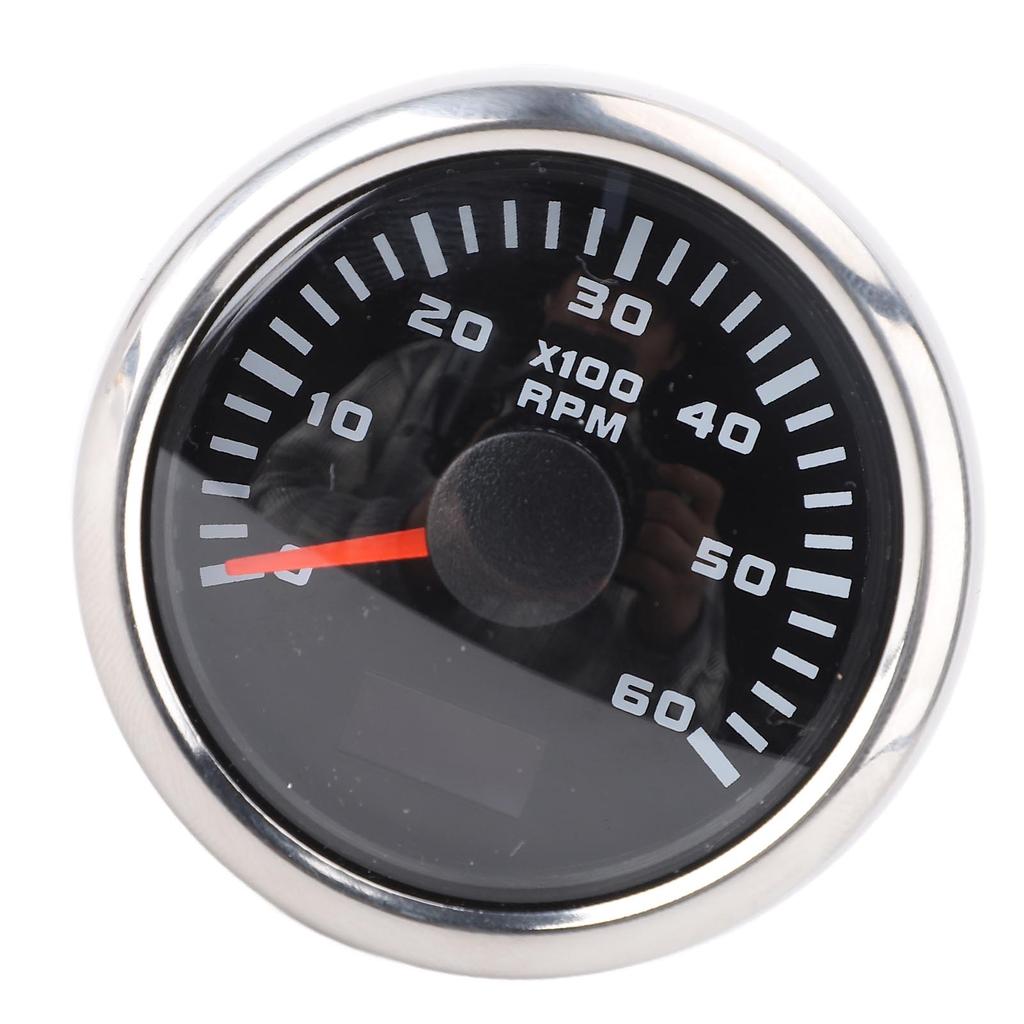 52mm 2inch Car 6000RPM Tachometer Gauge with Hour Meter 7 Color Backlight RPM Meter Kit for Truck Tractor Car RV Boat