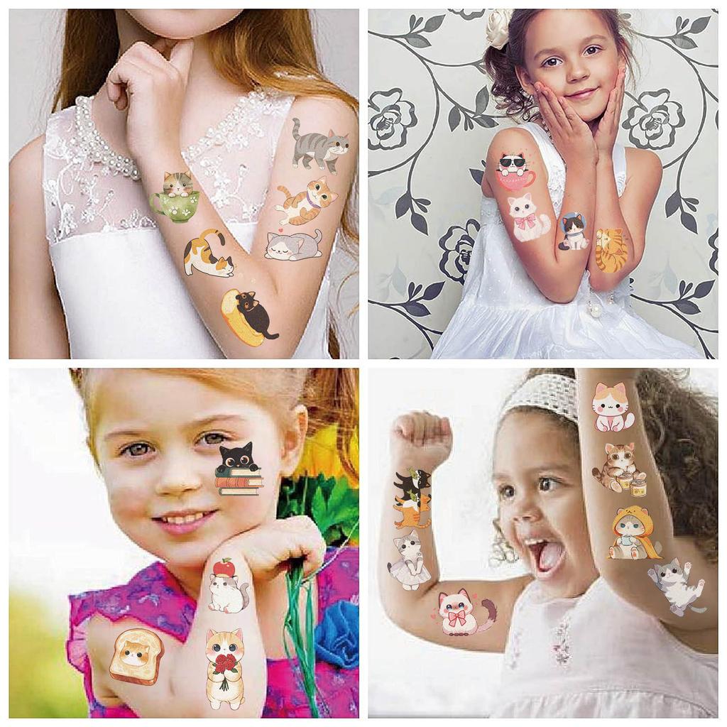 Cartoon Love Watercolor Cat Tattoo Stickers Waterproof Holiday Party Party Children Disposable Tattoo Stickers