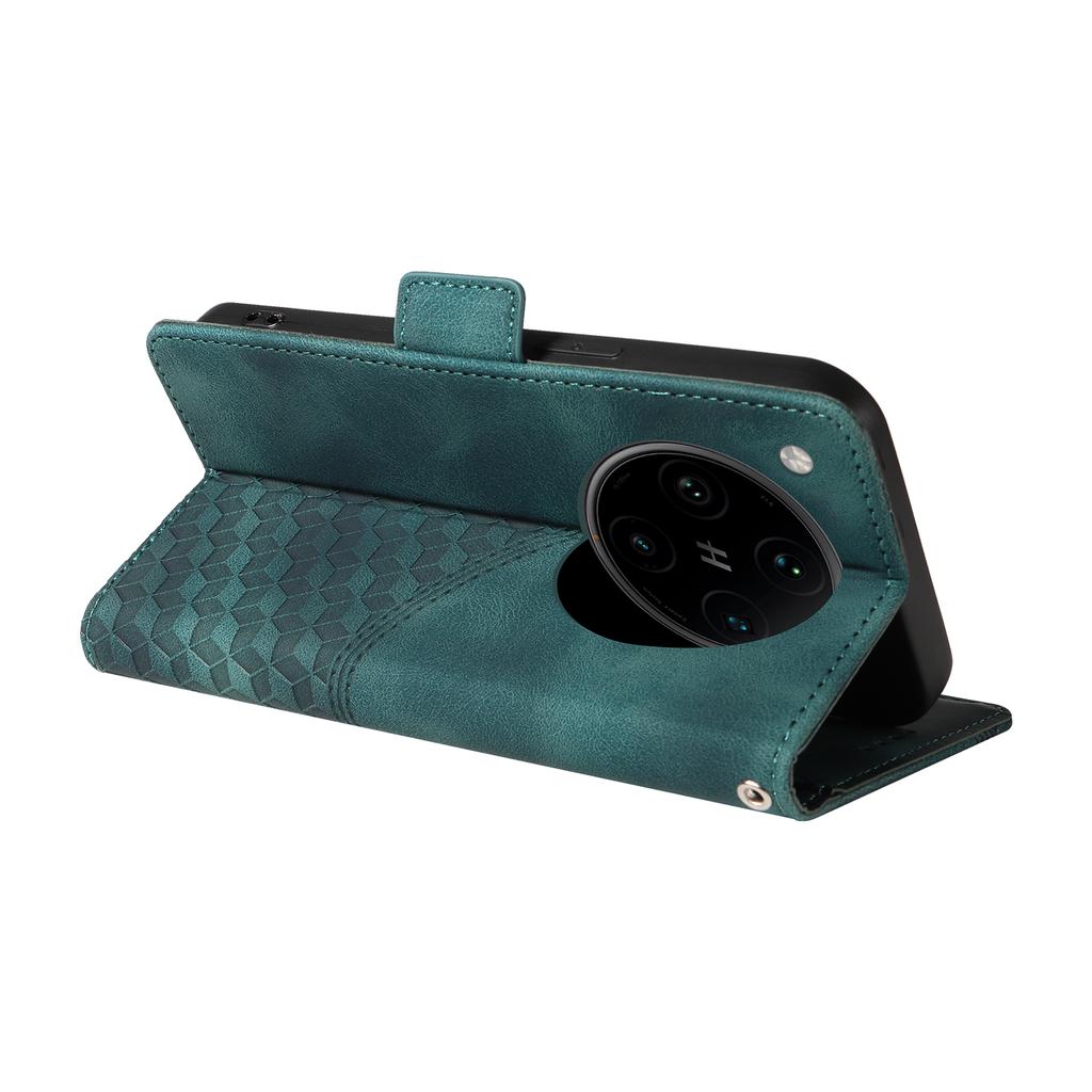 For Oppo Find X8 Pro 5G Case PU Leather Phone Cover Rhombus Starry Imprinted