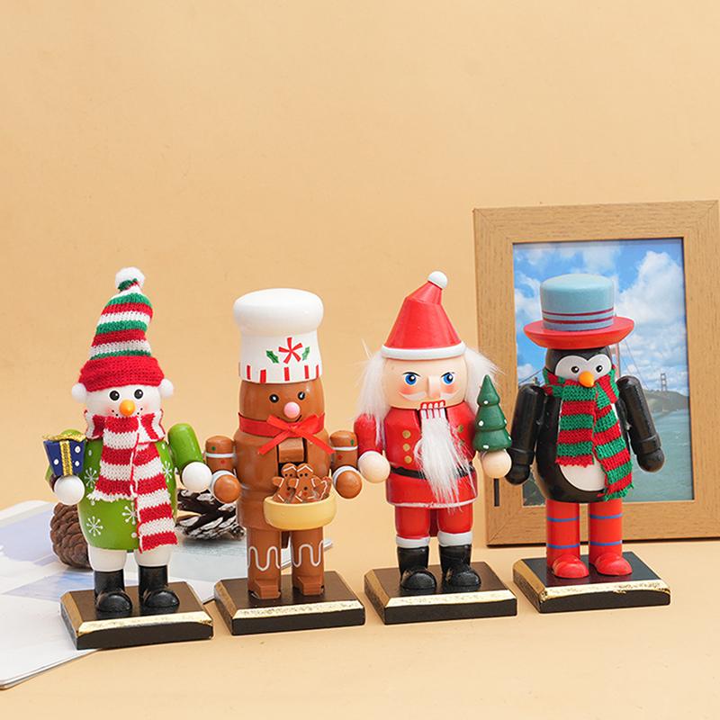 1 szt. 16 cm Świąteczny Klips do Orzechów Drewniana Ozdoba Świąteczna Żołnierze Ozdoby Dziadek do Orzechów Lalka Rękodzieło Zabawka Boże Narodzenie Prezent dla Dzieci
