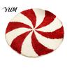 Thickened Cozy Mat Round Christmas Rug, 39" Imitation Cashmere Santa Snowflake Pattern, Holiday Party Floor Covering Area Rug for Home Living