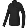 Fila Athletics Fitness Solid Color Fleece Casual Long Sleeve Breathable Regular T-Shirt Women Tops Black A11W441202F-BK