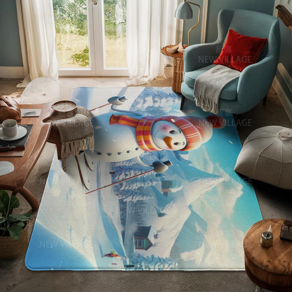 House Entrance Carpet Home Door Mat Living Room Bath Foot Bathroom Non-slip Water Absorption Rugs Bath Merry Christmas Winter