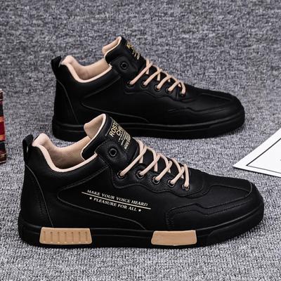 Mode Herren Freizeitschuhe Atmungsaktive Schwarze High Top Sneakers Mode Fahren Walking Tennisschuhe für Herren Skate Flats Vulkanisierte Schuhe