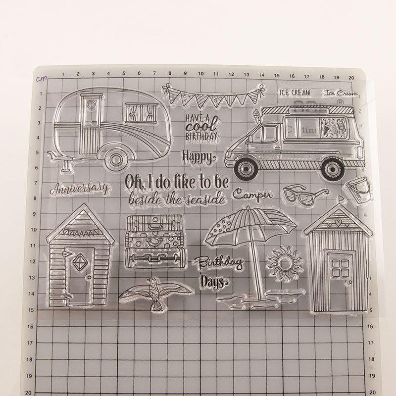 Bus Car Plane Transparent Silicone Clear Stamps for Seal DIY Scrapbooking Photo Album Decor Art Motorcycle Bike Ship Traffic