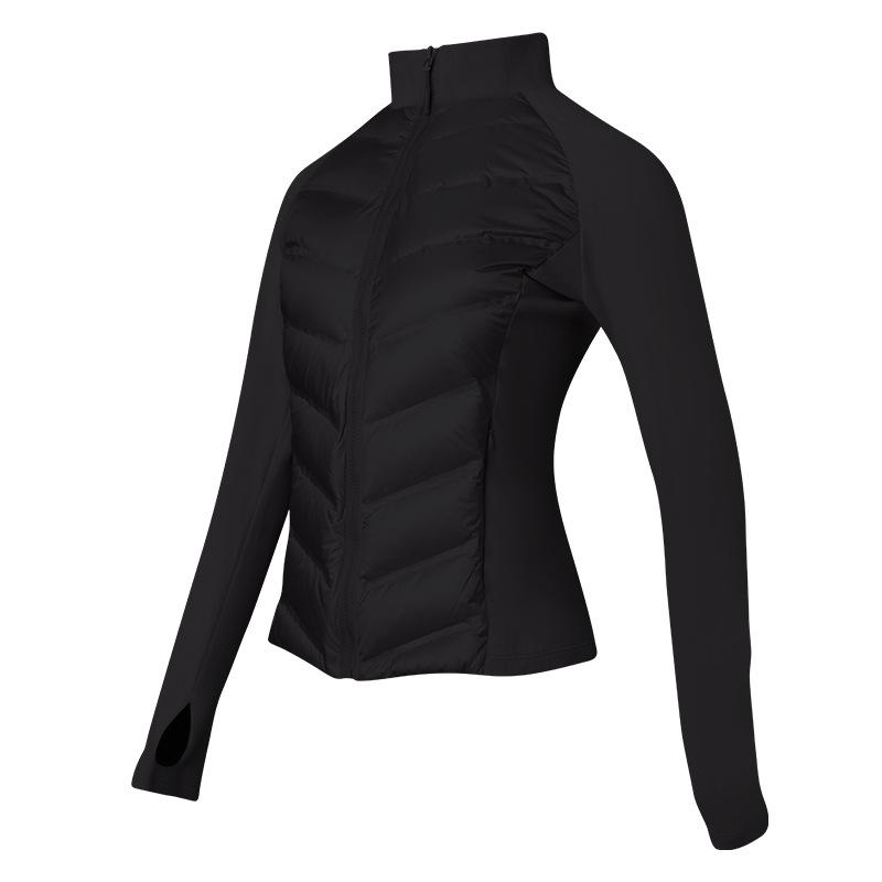 Sports down jacket women's light and slim outdoor skiing running warm duck down fitness windproof stand-up jacket