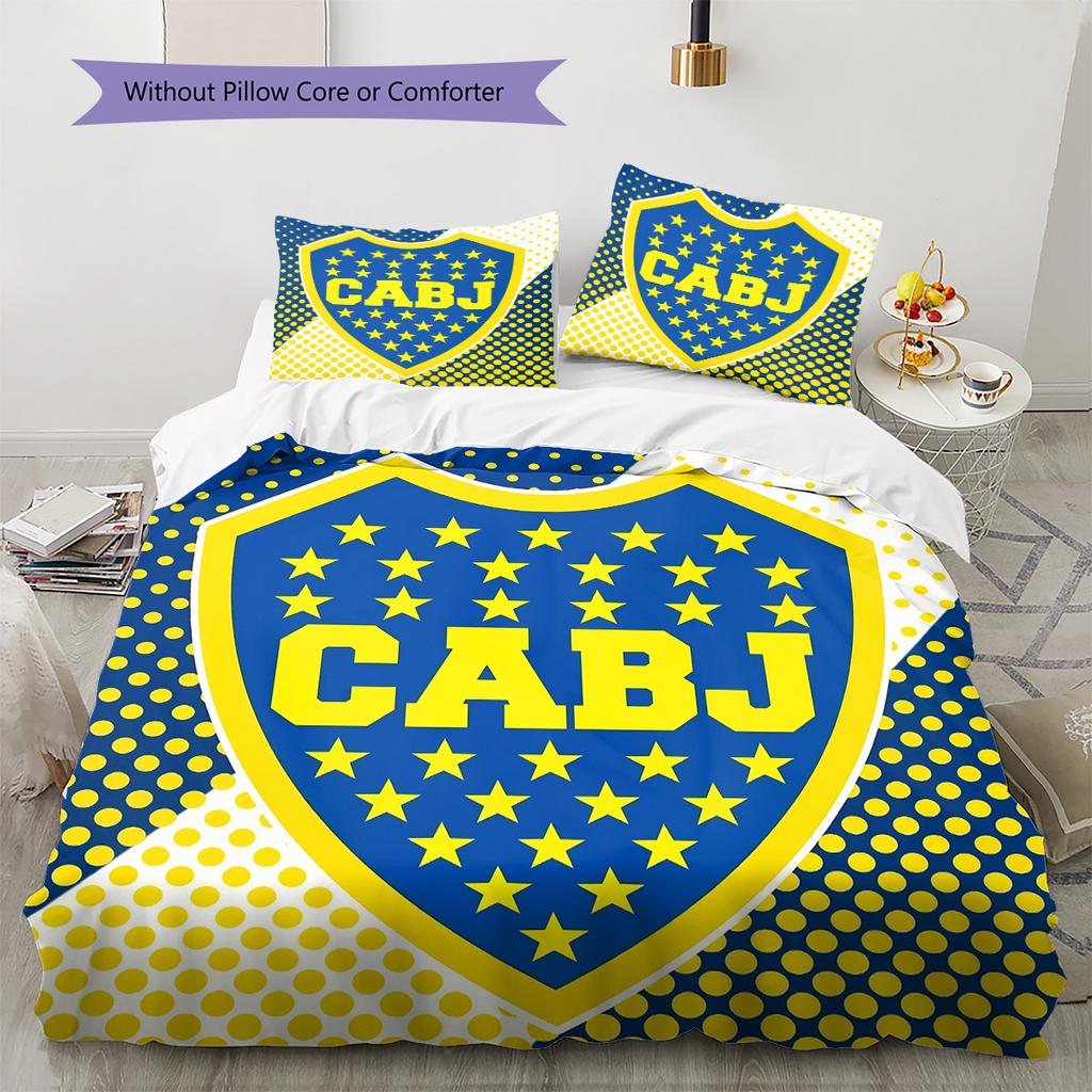 Boca Juniors Pattern Bedding Quilt Set Home Decoration Gift (1 * duvet cover + 2 * pillowcase without core)