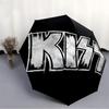 Metal Music KISS Band Automatic Open/Close Umbrella Folding Umbrella,Portable Compact Perfect Gift for Birthday, Christmas0809205