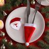 Mini Santa Hats Xmas Decor for Wine Bottle Champagne Wine Glass Tree Home Party Christmas Bottle Cap Holder Cartoon Ornament
