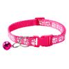 Paw Print Pet Collar with Bell, Multiple Colors Available