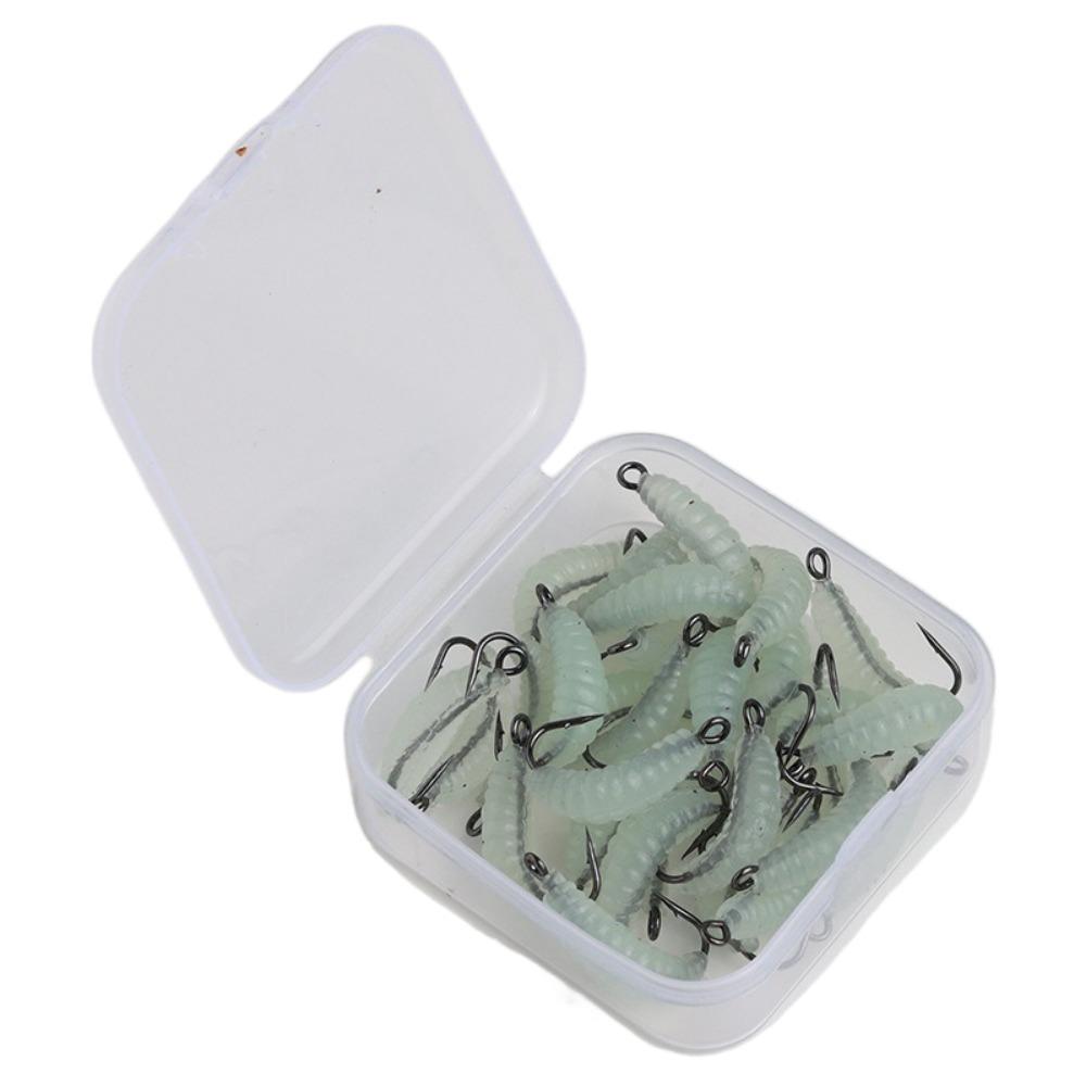 30Pcs/Box Soft Material Soft Maggot Fishing Bait Artificial Worms Freshwater Fishing