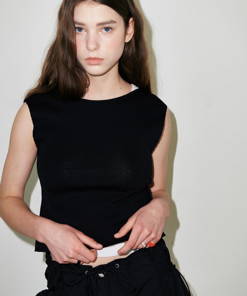 SLLOW GARMENTS Backless Ribbon Point Knitwear - Blue