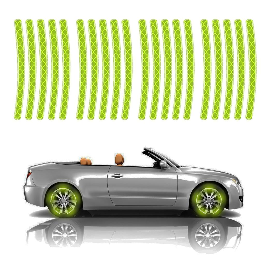 Reflective Car Wheel Sticker,Reflective Exterior Accessories Decoration Decal | Night Reflective Car Wheel Safety