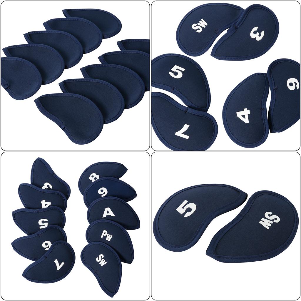 10Pcs Wedges Iron Club Protective Headcover Putter Protector with Number Tags Golf Iron Club Head Cover Golf Supplies