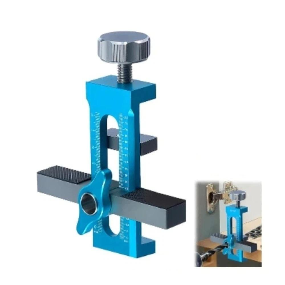 2 v 1 Polohovač pro instalaci dvířek skříněk s odskokem, děrovaná montážní šablona, instalace šatní skříně