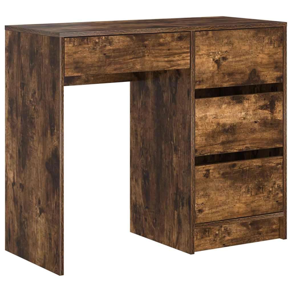Desk Smoked Oak 90 x 37.5 x 75 cm Wood Based Material