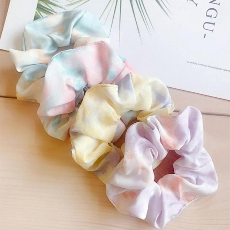 Women s Spring/Summer Daily Pastel Chiffon 4-Piece Set CD7808_Pastel Gopchang Hair Tie Set of 4