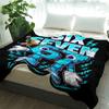 67 model robot fleece blanket is machine-washable and suitable for use on sofas, beds, for travel, camping, and in living rooms