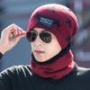 Plush Men's  Beanie Cap Star Neck Scarf  Hat Fashion Winter Hat Scarf Set  Female/Male