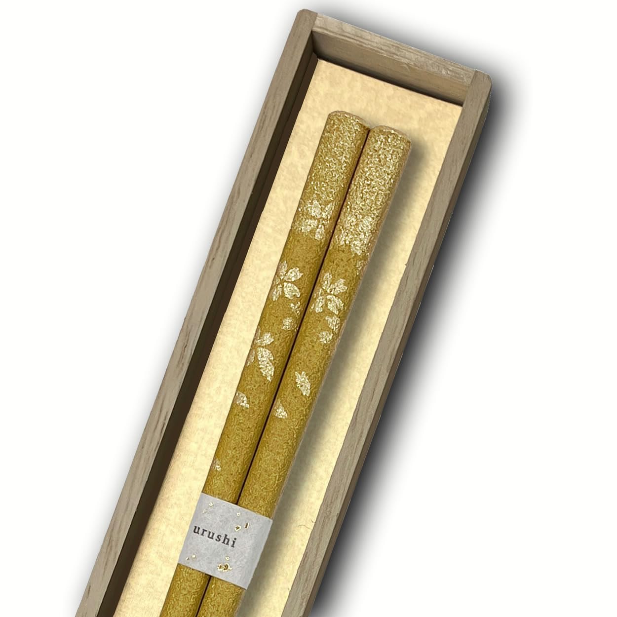 

Hashimoto Kosaku Lacquerware Shop Sakura Fubuki Wajima Lacquer Dry Lacquer in Paulownia Wood Made in Natural Gift - Chopsticks, Finish, Box, 22.5cm, жёлтый